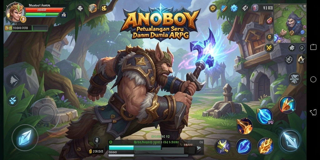 Tampilan seru dalam pertarungan ARPG ANOBOY.