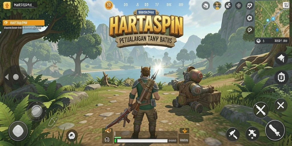 Screenshot HARTASPIN menampilkan momen eksplorasi mendalam dalam dunia terbuka.