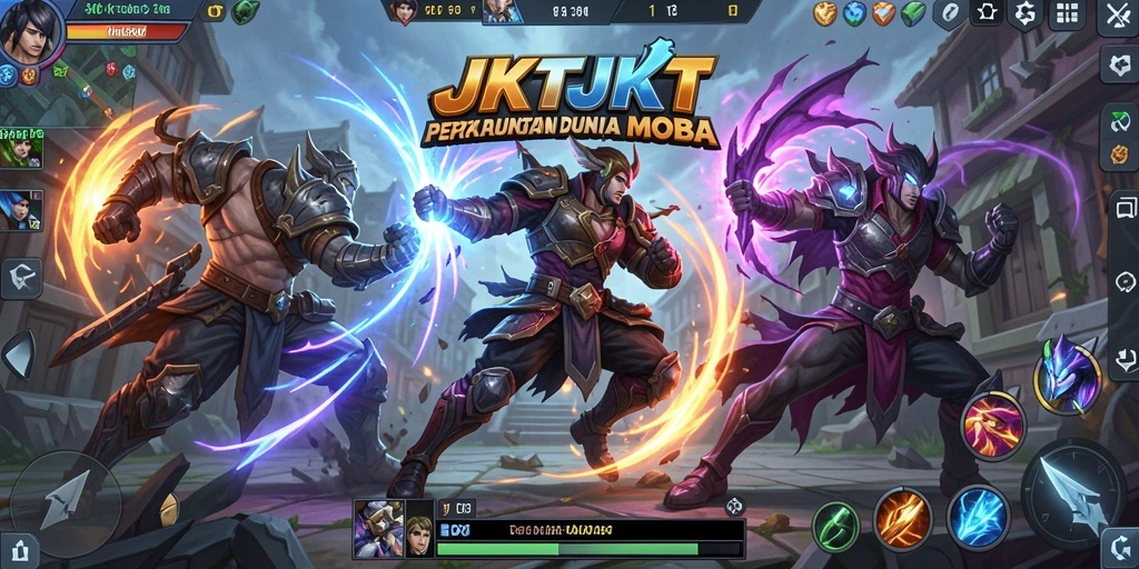 Tangkapan layar gameplay <strong>JKTJKT</strong> menampilkan pertempuran tim yang mendebarkan.