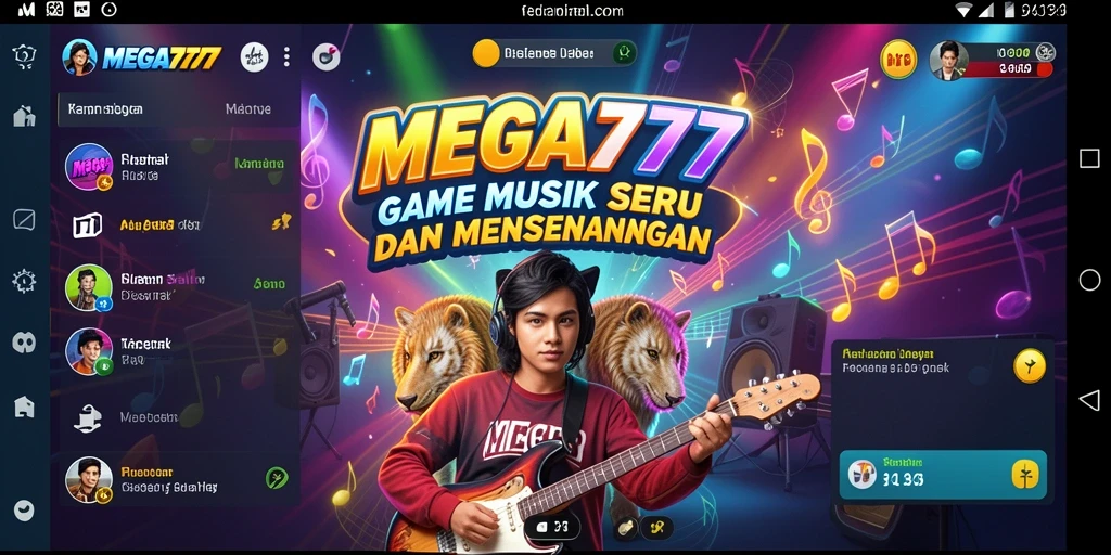 Screenshot gameplay MEGA777 menunjukkan keseruan musik yang interaktif.