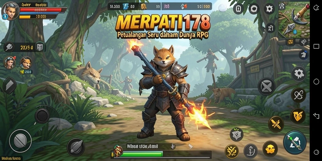 Tangkapan layar gameplay <strong>MERPATI178</strong> yang menampilkan pertarungan epik RPG.