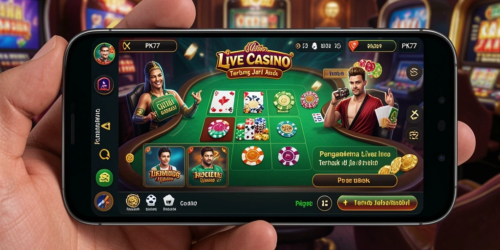 Tampilan menakjubkan dari gameplay Live Casino di PK77.